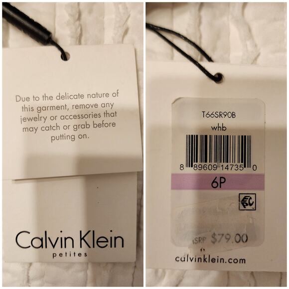 NWT Calvin Klein Houndstooth Black Gray Career Office Pencil Skirt, 6 Petite - Picture 8 of 8